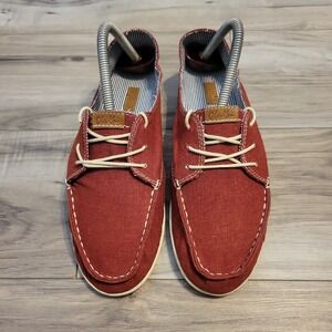 OLUKAI Heleuma‎ Womens 7.5 Comfort Shoe Red Dock Boat Loafer Casual Flat Lace Up